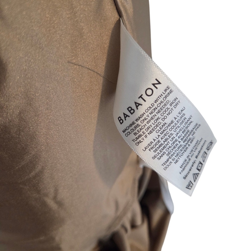 Babaton Contour Square Neck Long Sleeve One Piece Bodysuit Gold Tan Medium Satin - Picture 5 of 8